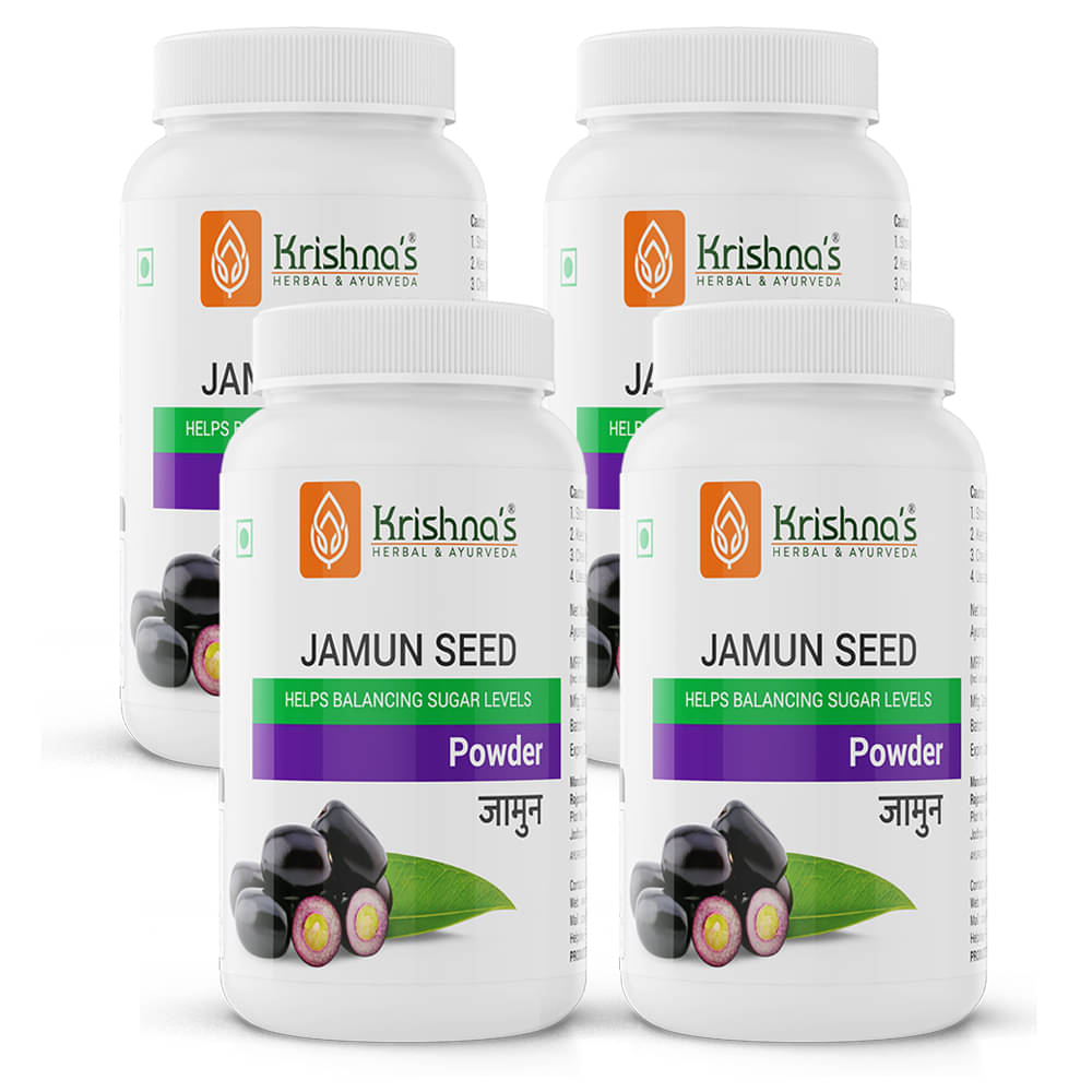     			Krishna'S Herbal & Ayurveda Jamun Seed Powder, 100 G Pack of 4