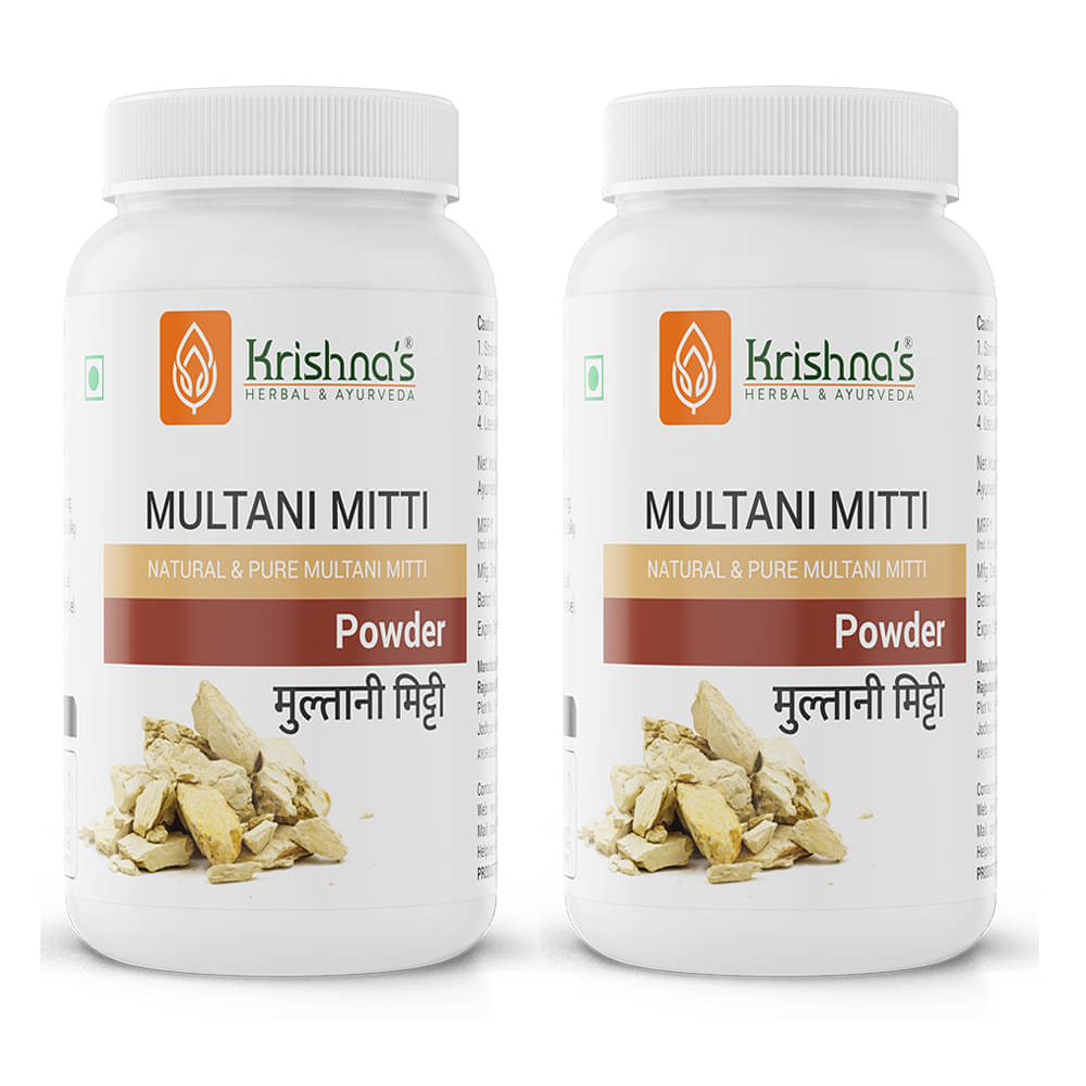 Krishna'S Herbal & Ayurveda Multani Mitti Powder, 100 G Pack of 2     			Krishna'S Herbal & Ayurveda Multani Mitti Powder, 100 G Pack of 2