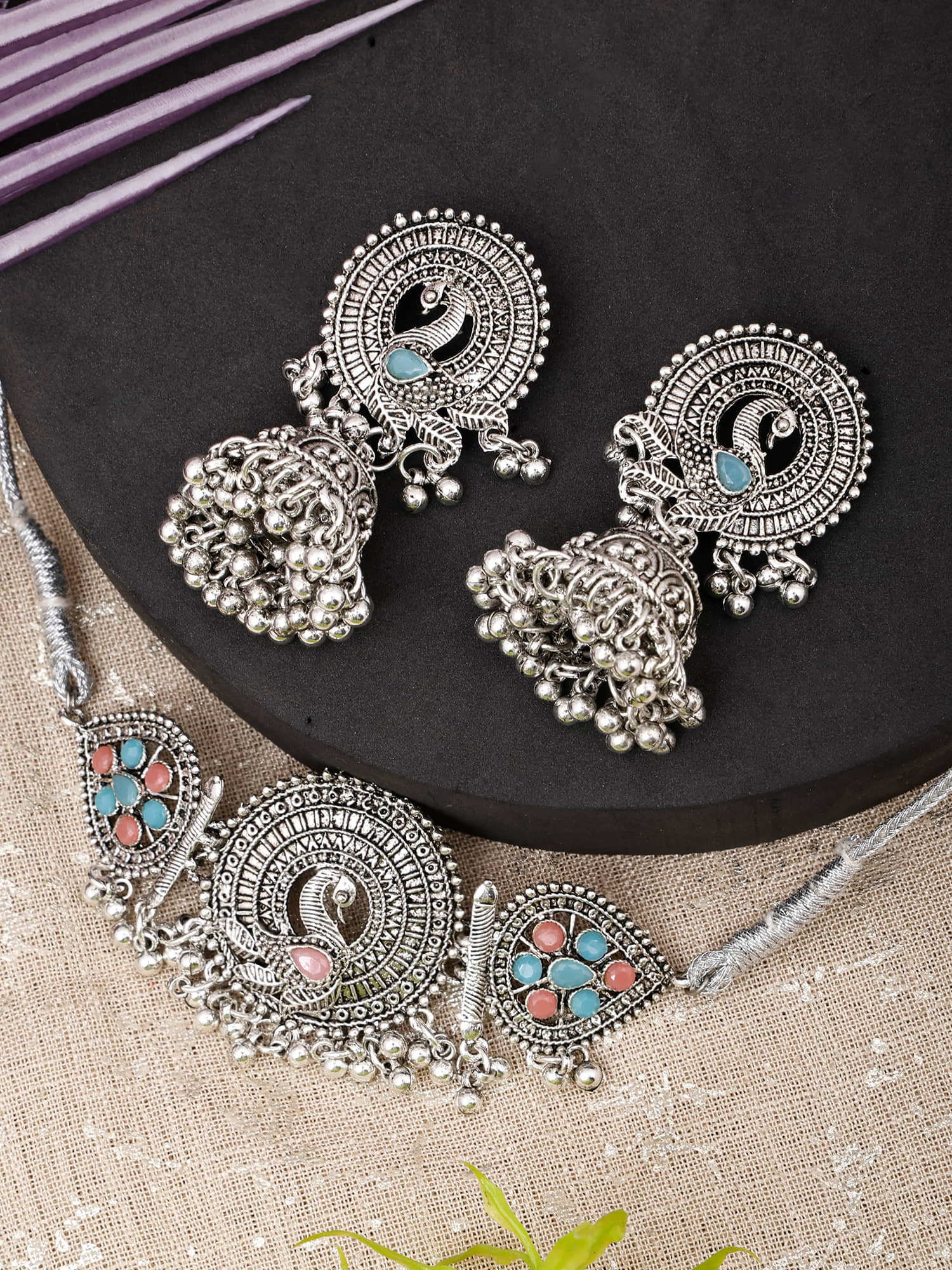 PUJVI Multi Color German Necklace Set ( Pack of 1 )