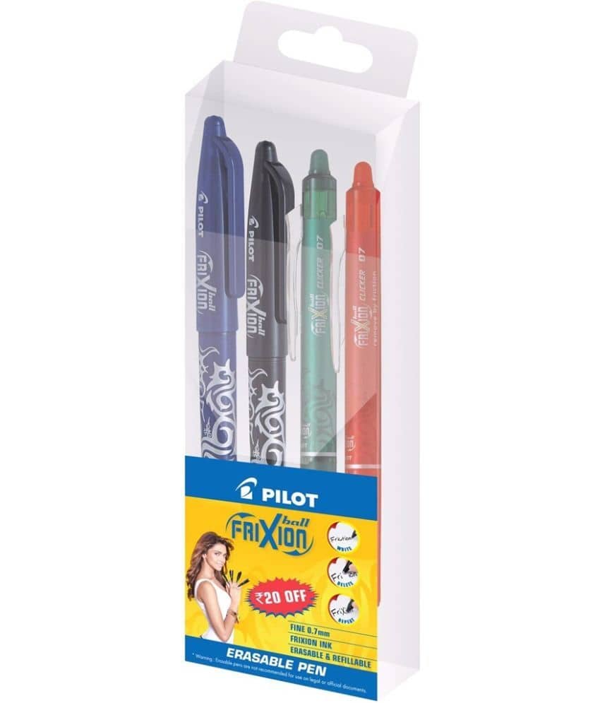 Pilot Frixion Roller Pen Blue, Black and Frxion Clicker Red, Green