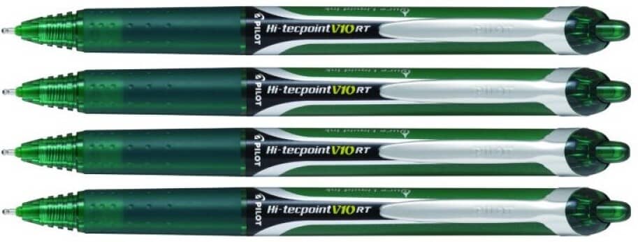 Pilot Hi-Tecpoint V10 RT (Green) Pack of 4