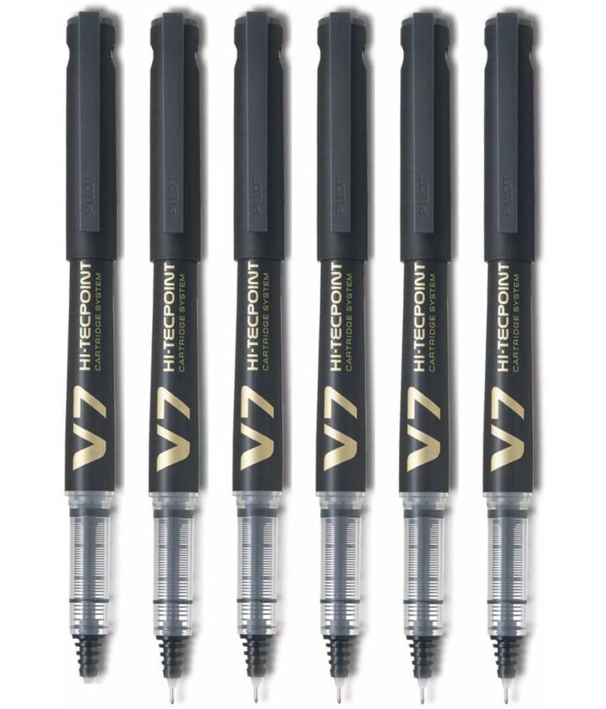 Pilot Hi-Tecpoint V7 Cartridge Pen Black Pack of 6
