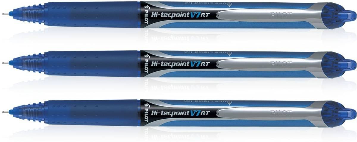 Pilot Hi-Tecpoint V7 RT Blue Pack of 3 Pilot Hi-Tecpoint V7 RT Blue Pack of 3