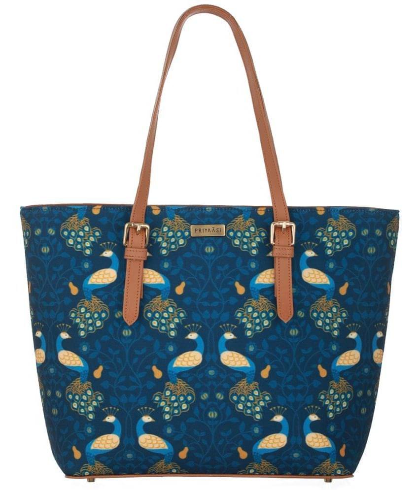     			Priyassi Handheld Fabric Set of 1 ( Blue )