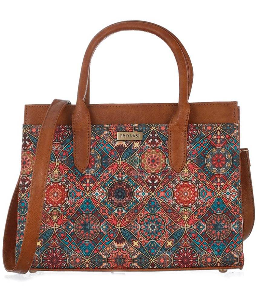     			Priyassi Brown PU Shoulder Bag