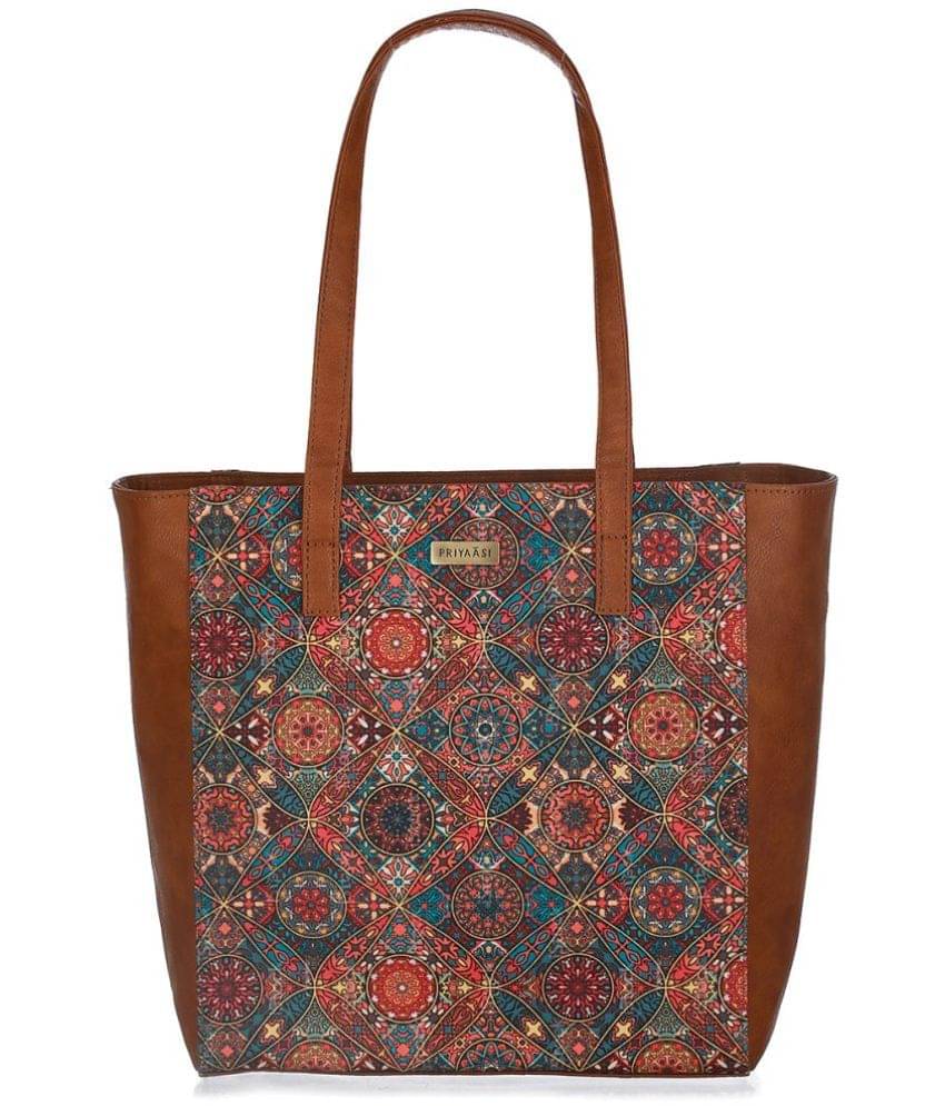     			Priyassi Tote Bag PU Set of 1 ( Brown )