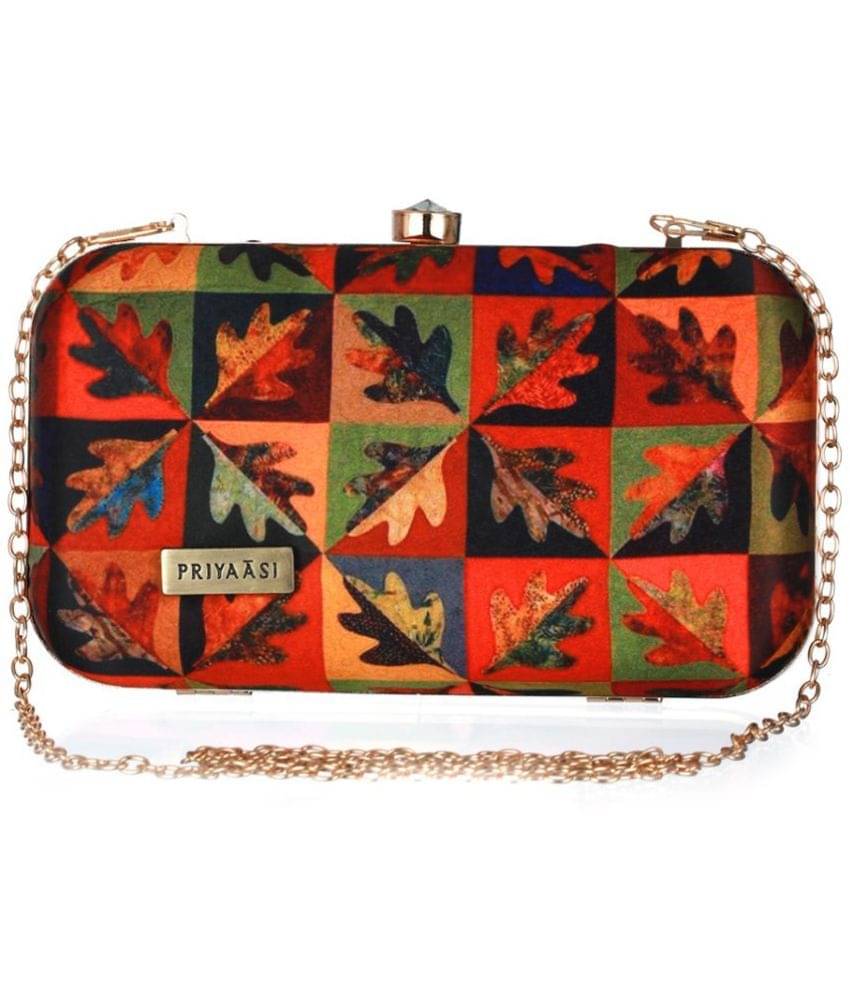     			Priyassi Multicolor Fabric Box Clutch