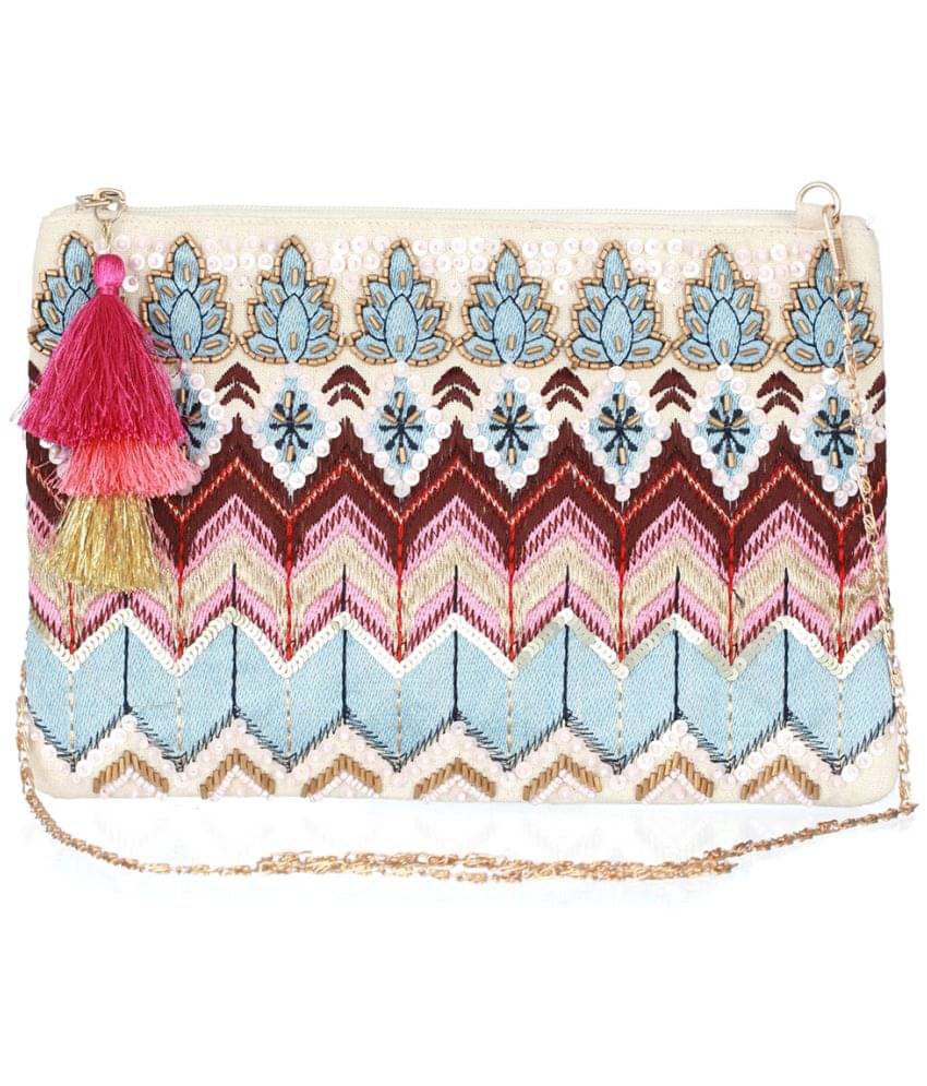     			Priyassi Sling Bag Fabric Set of 1 ( Multicolor )