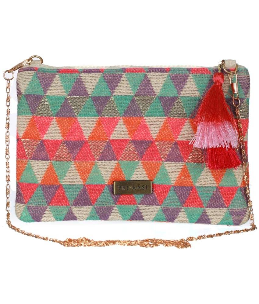     			Priyassi Sling Bag Fabric Set of 1 ( Multicolor )