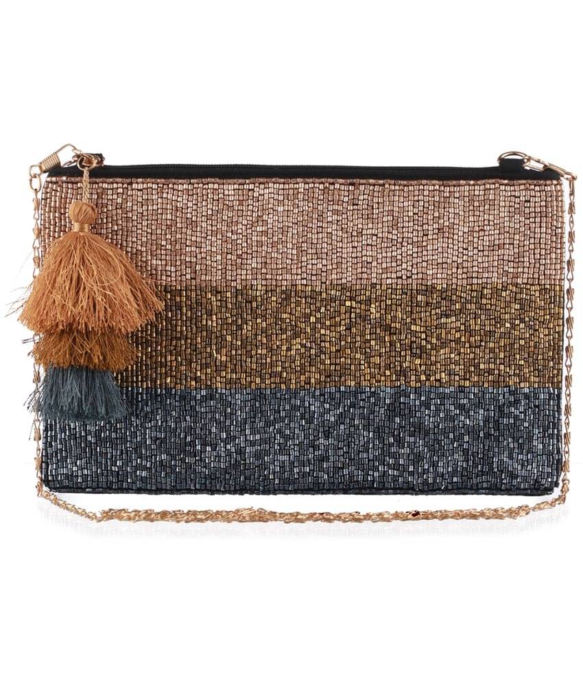     			Priyassi Rust Fabric Sling Bag