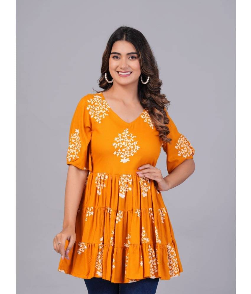 SIPET Women's Rayon A-Line Top ( Yellow ) SIPET Women's Rayon A-Line Top ( Yellow )