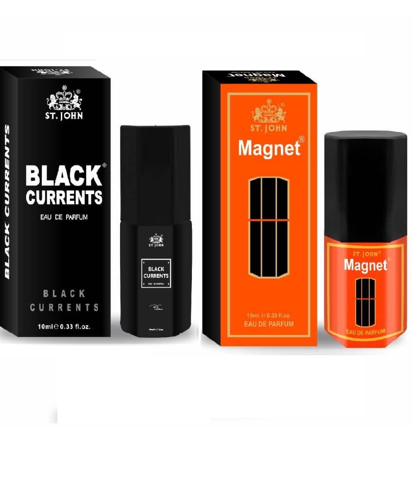 ST.JOHN Cobra Black Currents & Magnet, Pocket Perfume For Men 10ml Each (20ml) - Pack of 2