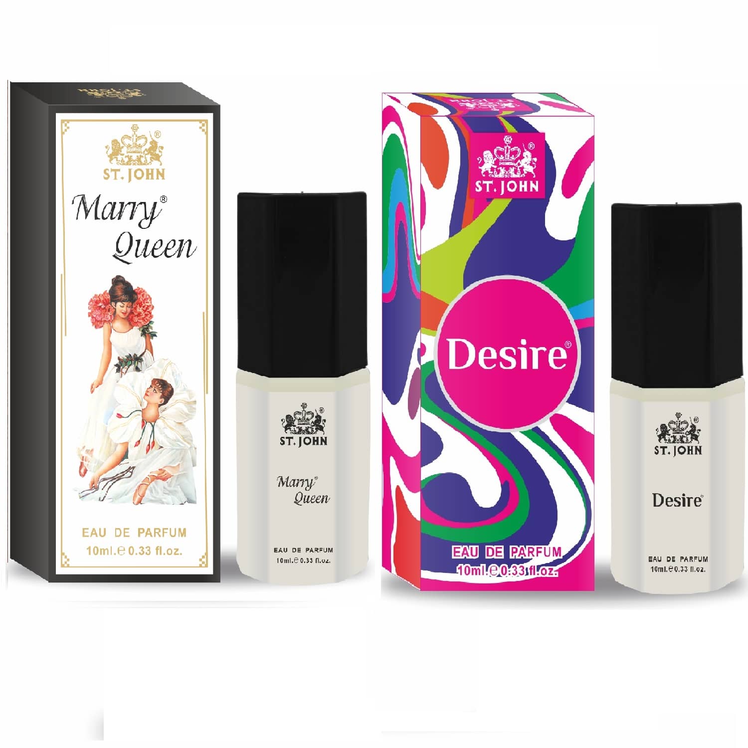 ST.JOHN Cobra Desire & Marry Queen Pocket Perfume For Men 10ml Each (20ml) - Pack of 2