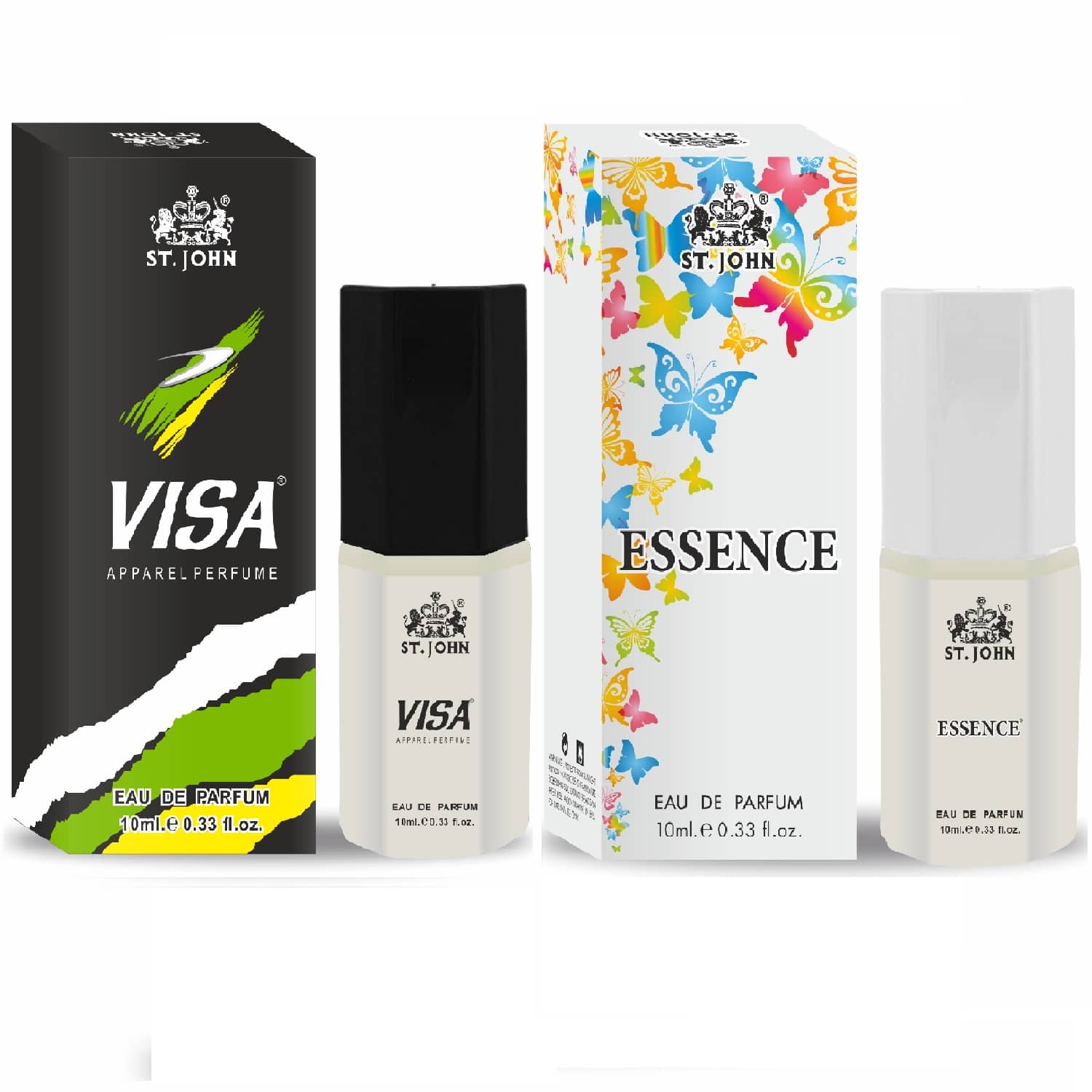 ST.JOHN Cobra Essence & Visa Pocket Perfume For Men 10ml Each (20ml)- Pack of 2