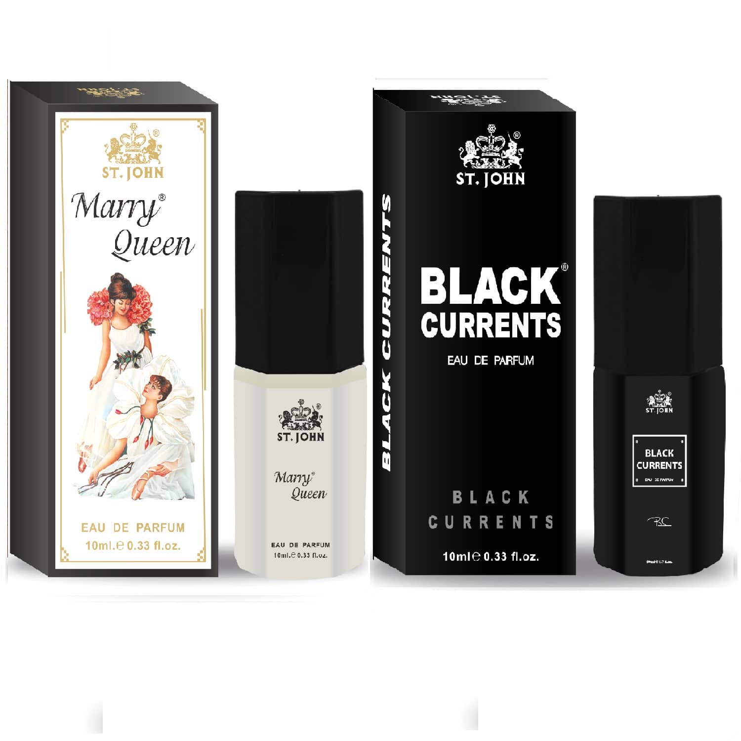 ST.JOHN Cobra Marry Queen & Black Currents Pocket Perfume For Men 10ml Each (20ml) - Pack of 2