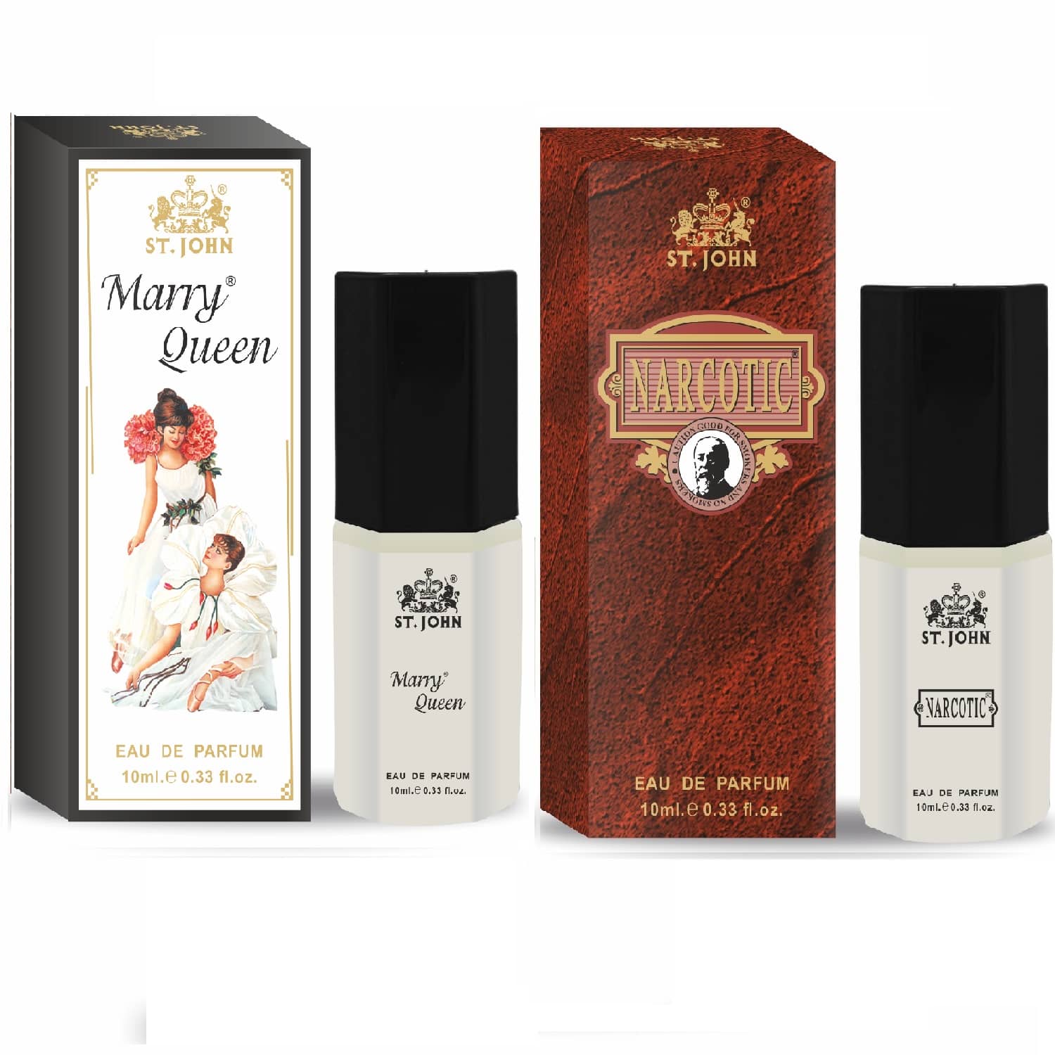 ST.JOHN Cobra Narcotic & Marry Queen Pocket Perfume For Men 10ml Each (20ml)- Pack of 2