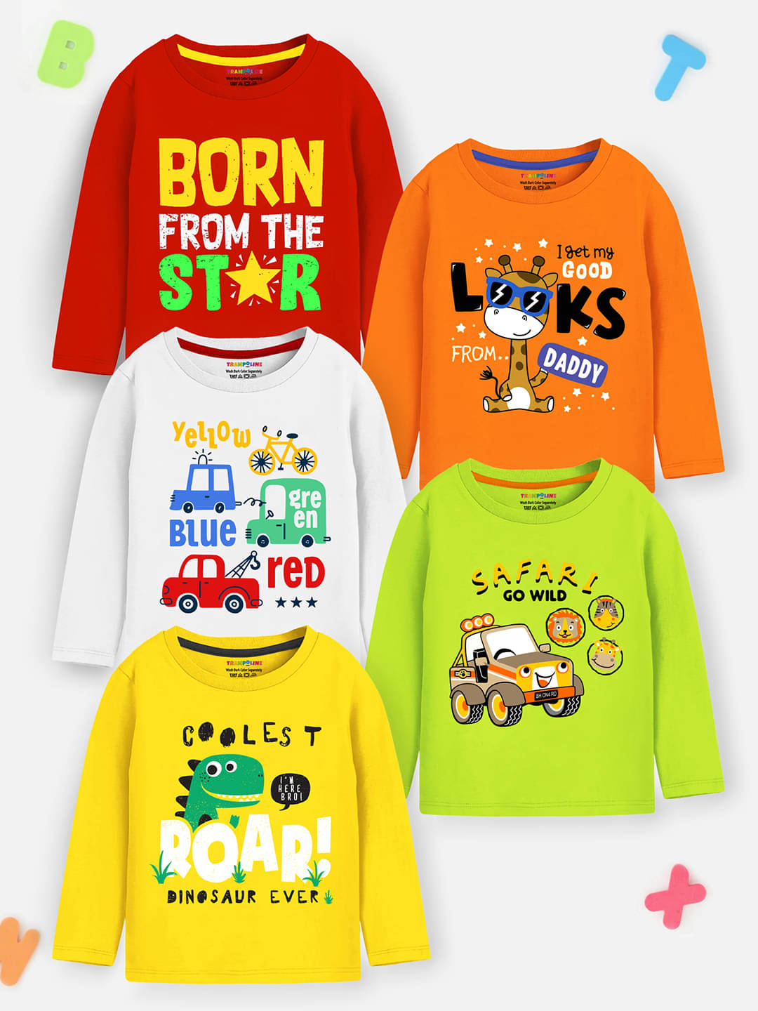     			Trampoline Pack of 3 Boys Cotton Blend T-Shirt ( Multicolor )