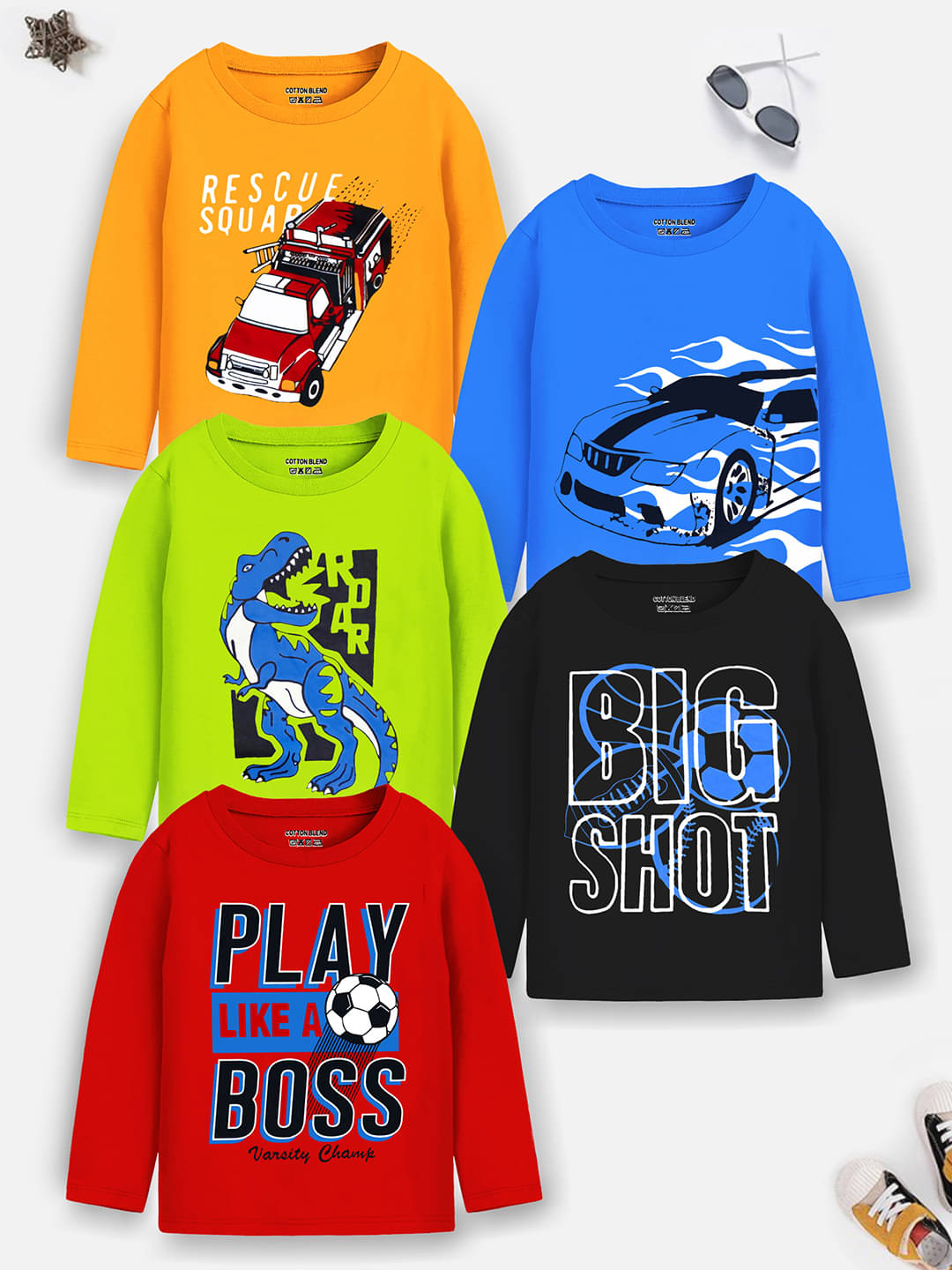     			Trampoline Pack of 1 Boys Cotton Blend T-Shirt ( Multicolor2 )