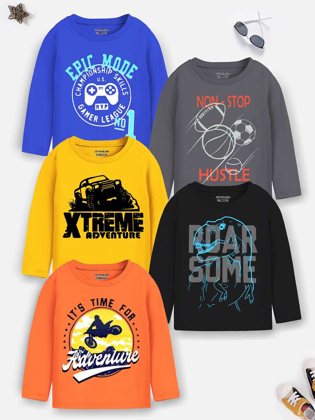 Trampoline Pack of 2 Boys Cotton Blend T-Shirt ( Multicolor2 )