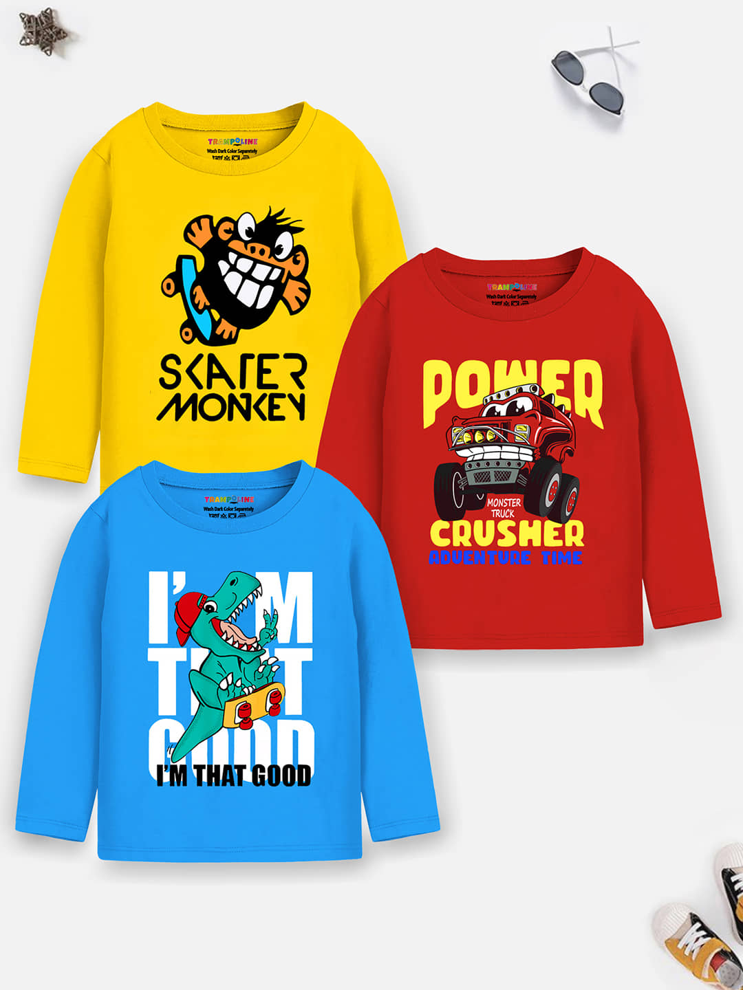 Trampoline Pack of 1 Boys Cotton Blend T-Shirt ( Multicolor1 )