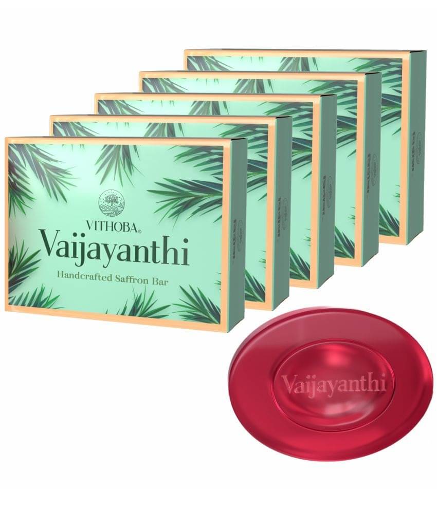     			Vithoba Vaijayanthi Handcrafted Saffron Soap Bar Goodness Of Turmeric & Coconut Oil Glycerin, 75g each (Pack of 5)