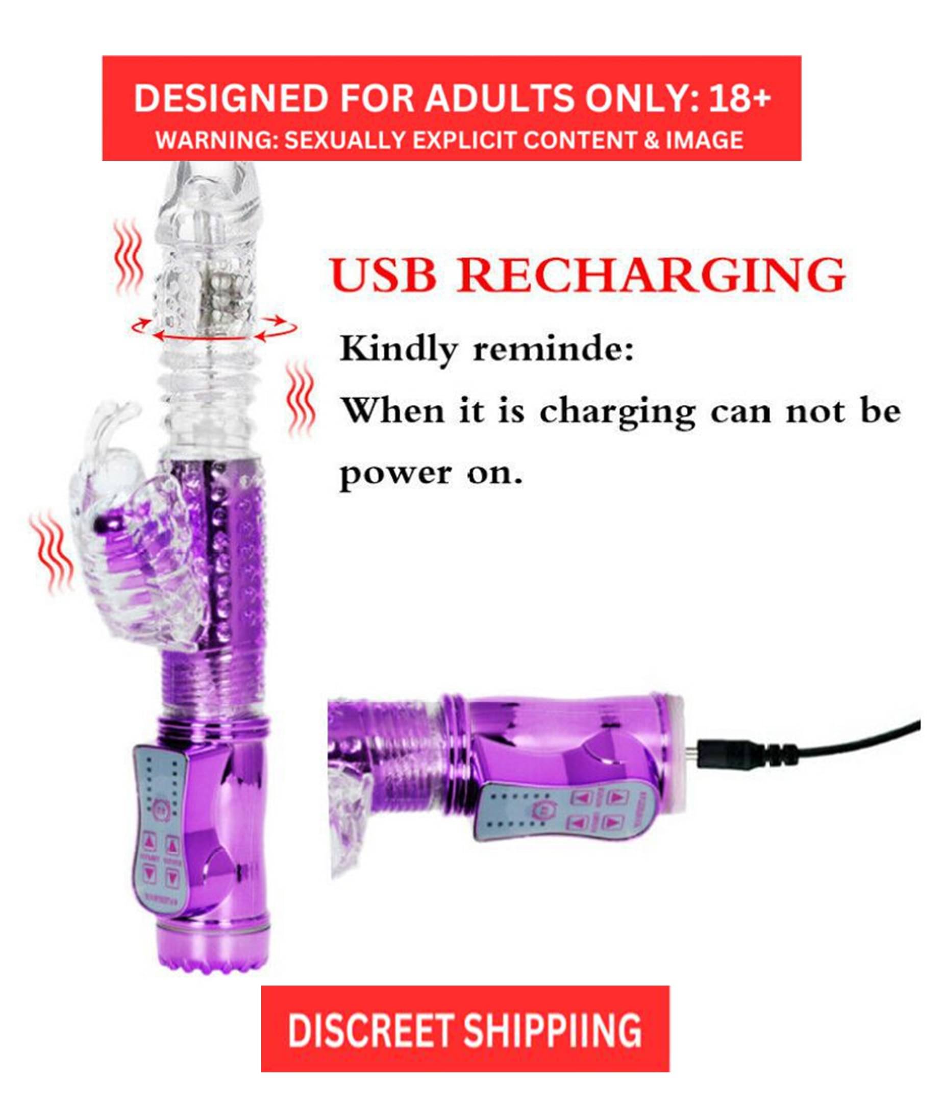     			36 Modes USB Rechargeable Rotating Rabbit Vibrator Waterproof Vibrating Anal Dildo G Sp*t Clitoris Sex Toy