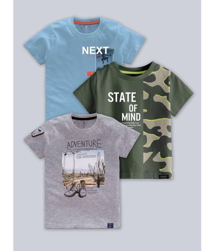     			CODEZ Pack of 3 Boys Cotton Blend T-Shirt ( Multi Color )