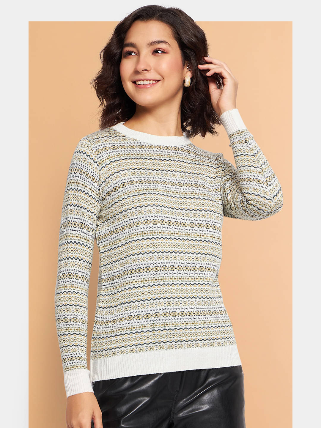 Clapton Acro Wool Round Neck Women's Cardigans Dress - White ( ) Clapton Acro Wool Round Neck Women's Cardigans Dress - White ( )