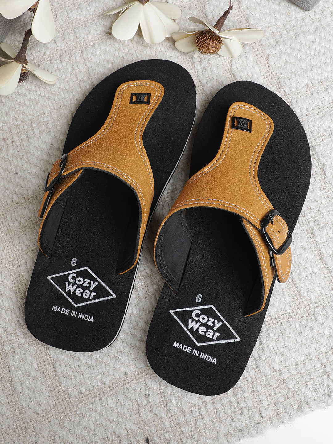 Cozy Wear Black Men's Thong Flip Flop