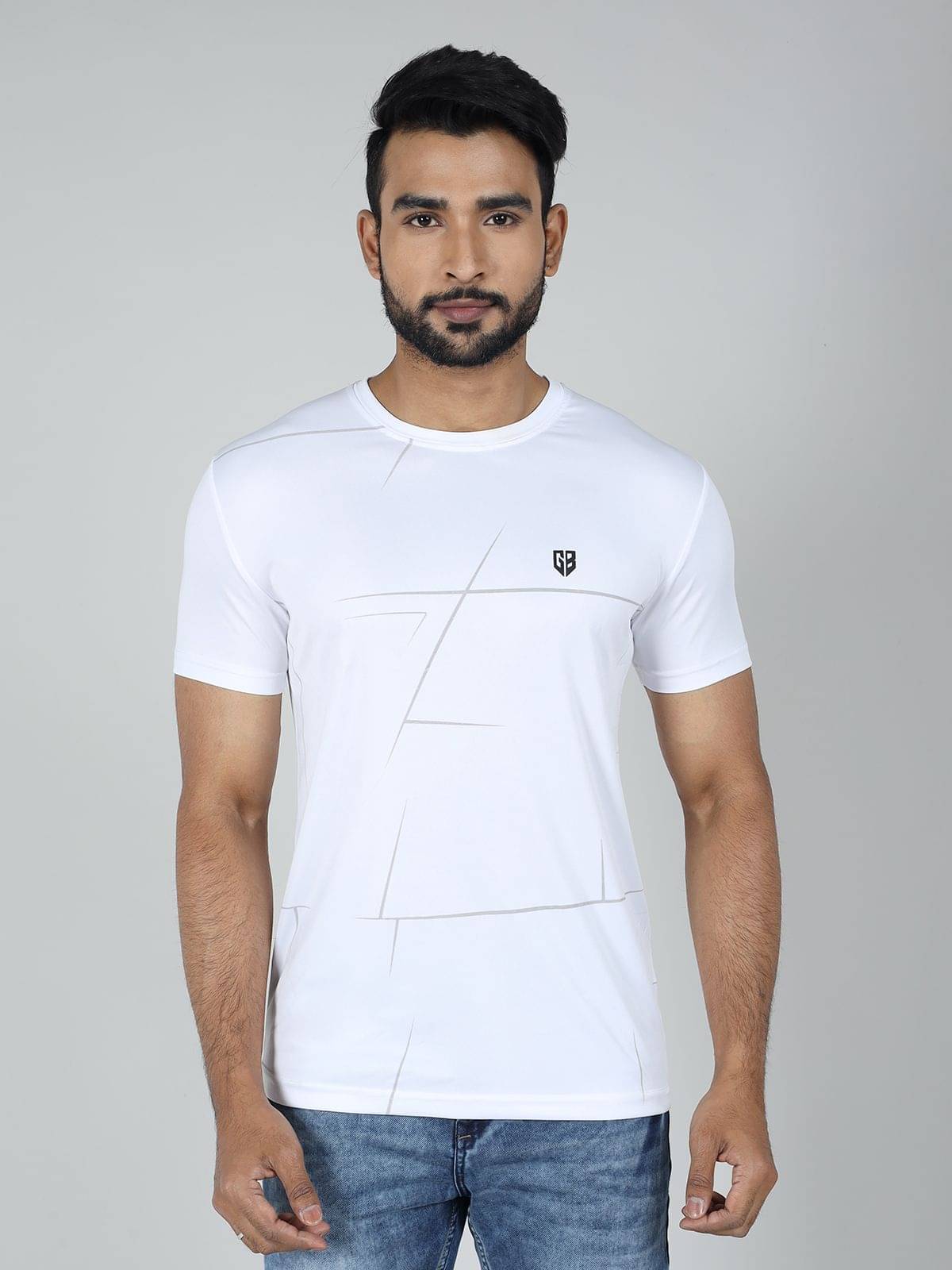 GAME BEGINS Pack of 1 Polyester Regular Fit Men's T-Shirt ( White ) GAME BEGINS Pack of 1 Polyester Regular Fit Men's T-Shirt ( White )