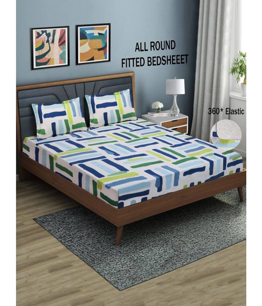     			Home Candy Microfibre Geometric 1 Bedsheet with 2 Pillow Covers - Maroon