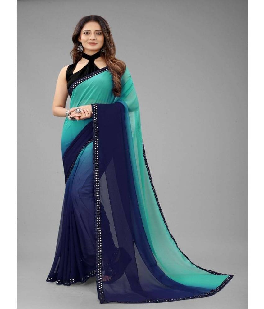JULEE Georgette Dyed Saree With Unstitched Blouse Piece ( Multicolour ) JULEE Georgette Dyed Saree With Unstitched Blouse Piece ( Multicolour )
