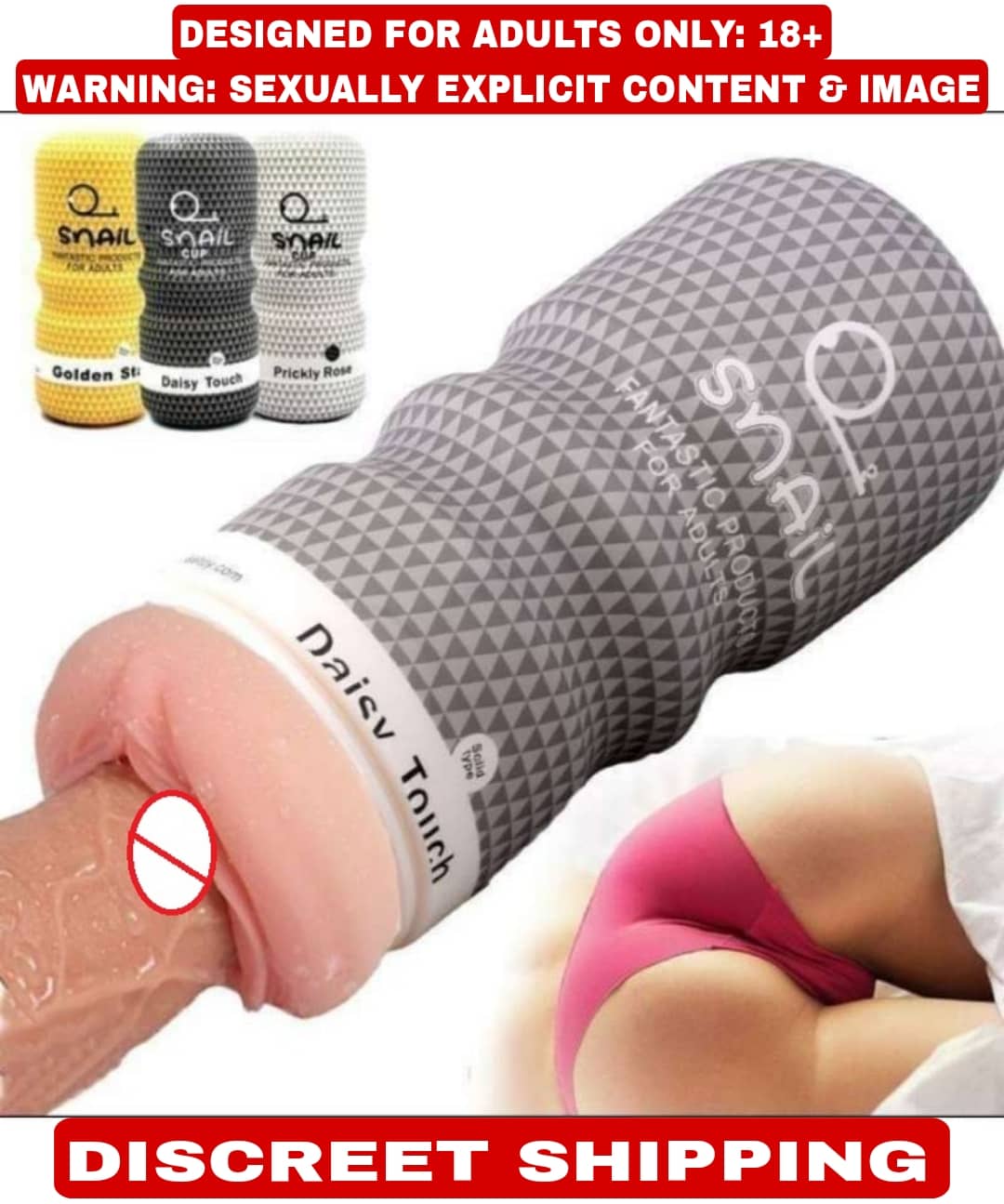 KAMAHOUSE SNAIL CUP MALE MASTURBATOR REALISTIC POCKET PUSSY STROKER VAGINA ORAL ANAL ADULT SEX TOY