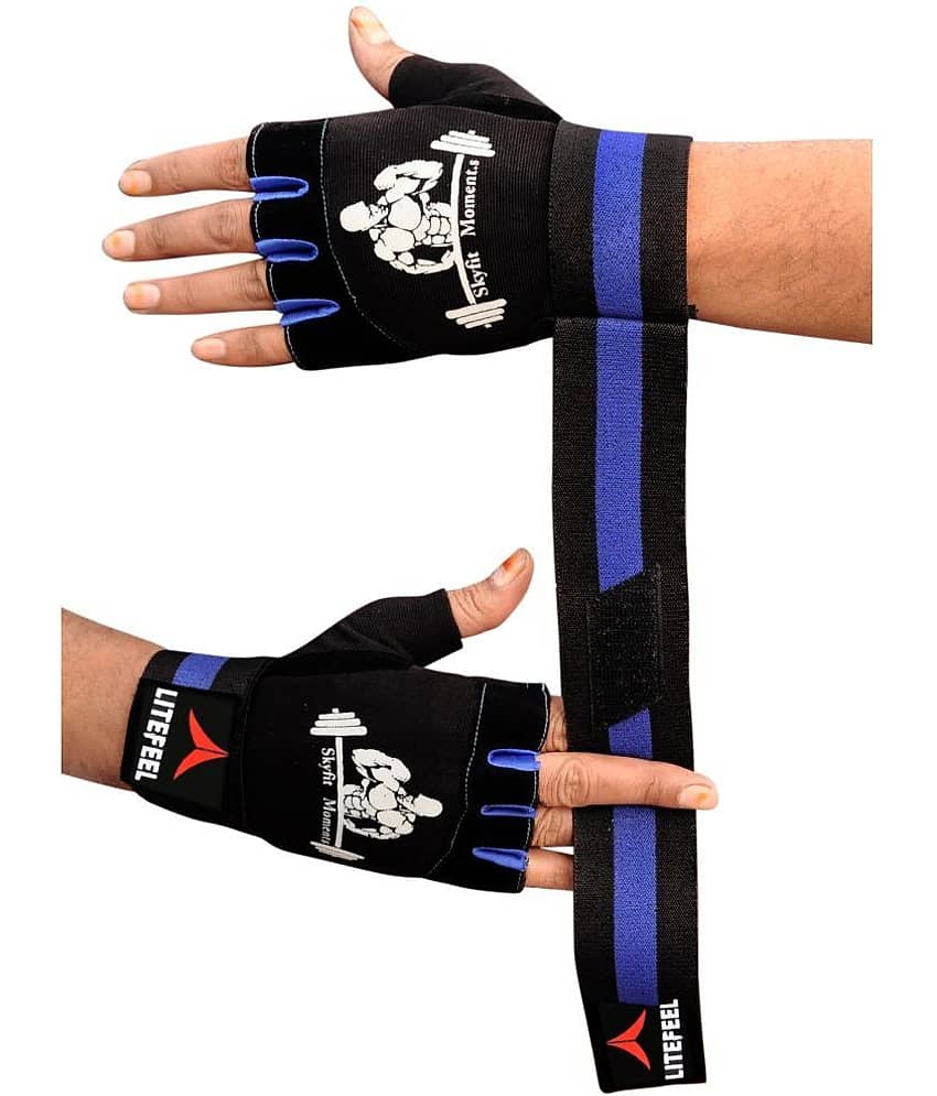 LITE FEEL Bodybuilder Print Unisex Polyester Gym Gloves For Professional Fitness Training and Workout With Half-Finger Length - Sports and Fitness Equipment | Buy online on ZillyBuy