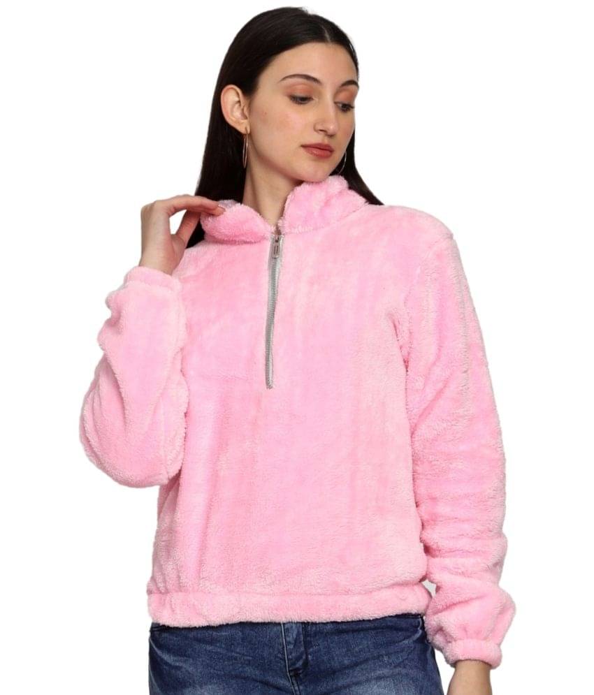     			PP Kurtis Faux Fur Women's Non Hooded Sweatshirt ( Pink )