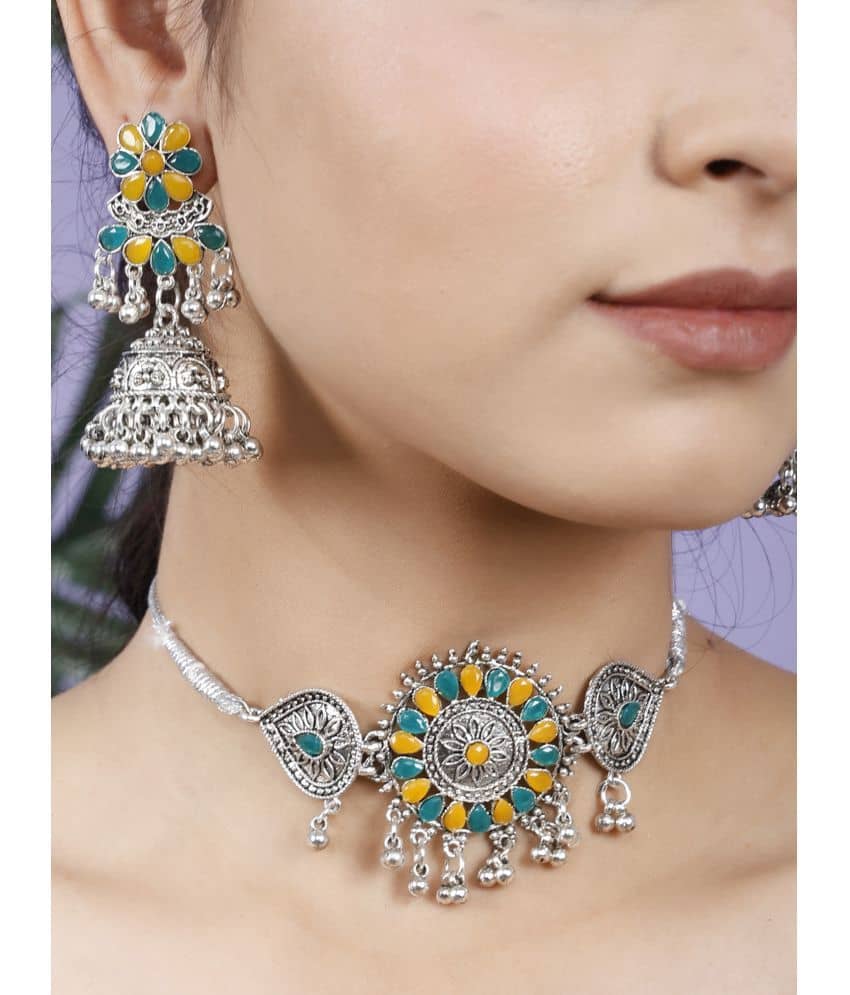 PUJVI Multi Color German Necklace Set ( Pack of 1 )