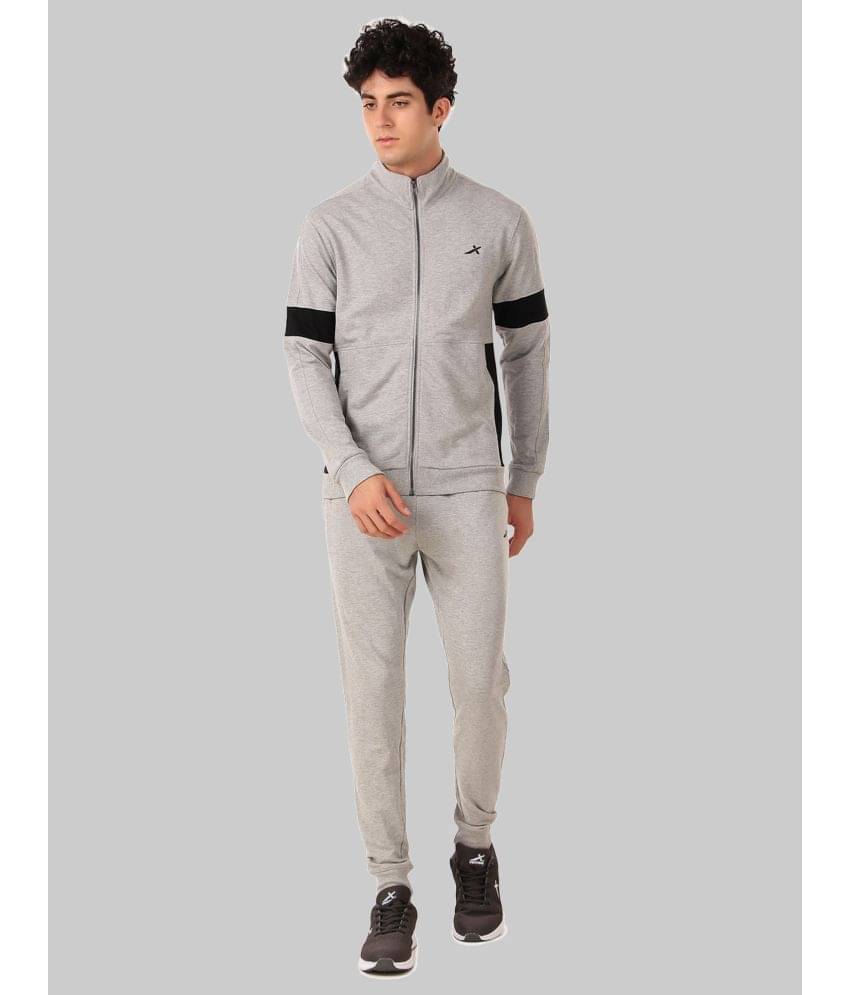 Vector X Light Grey Polyester Regular Fit Colorblock Men's Sports Tracksuit ( Pack of 1 ) Vector X Light Grey Polyester Regular Fit Colorblock Men's Sports Tracksuit ( Pack of 1 )