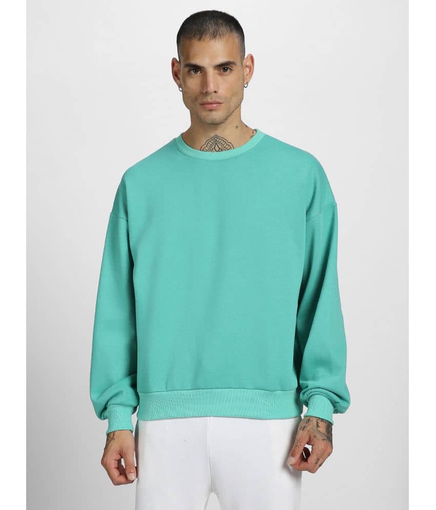 Veirdo Fleece Round Neck Men's Sweatshirt - Green ( Pack of 1 )