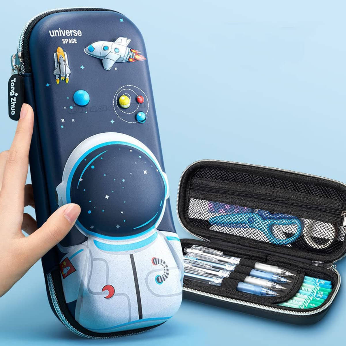 Villy 3D Cover Large Capacity Pencil Case Compass with Compartments Villy 3D Cover Large Capacity Pencil Case Compass with Compartments