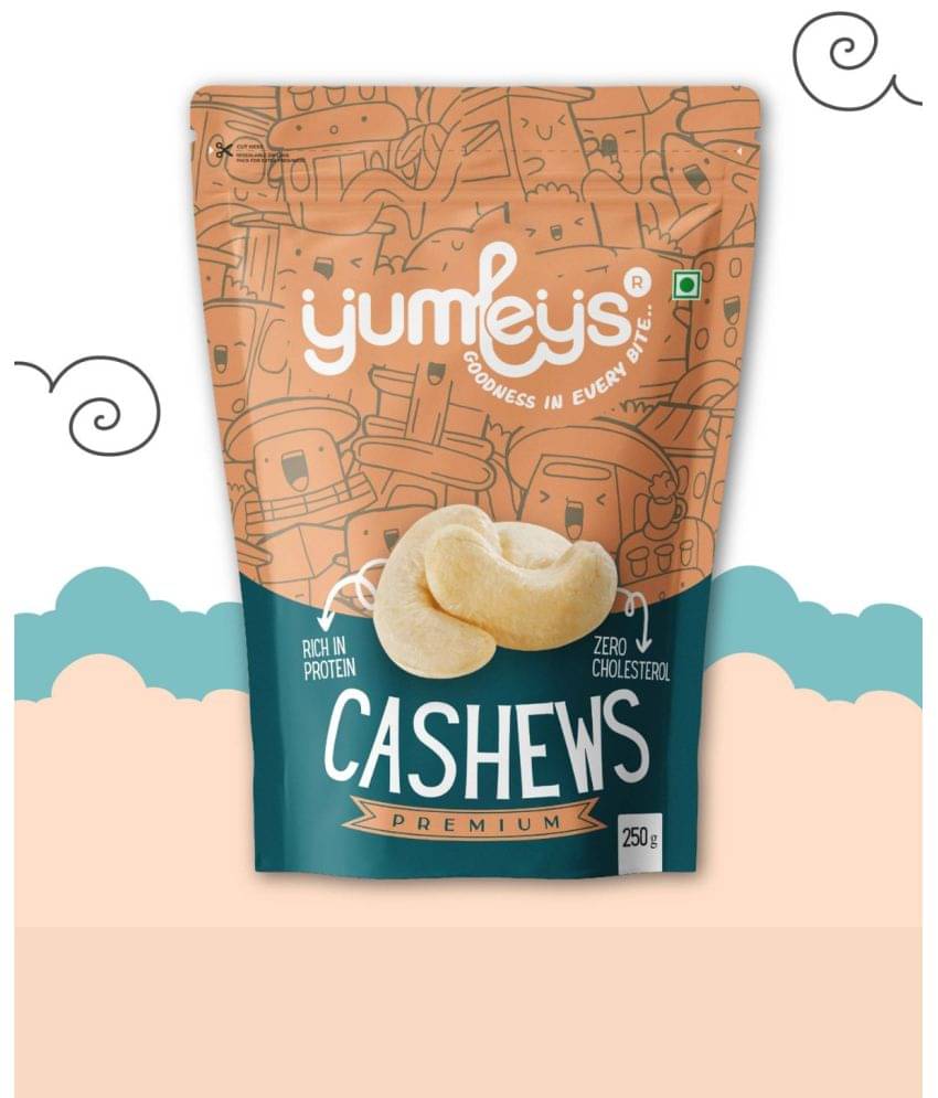 Yumleys Crunchy Premium 100% Natural Whole Cashews/Kaju (250 g)     			Yumleys Crunchy Premium 100% Natural Whole Cashews/Kaju (250 g)