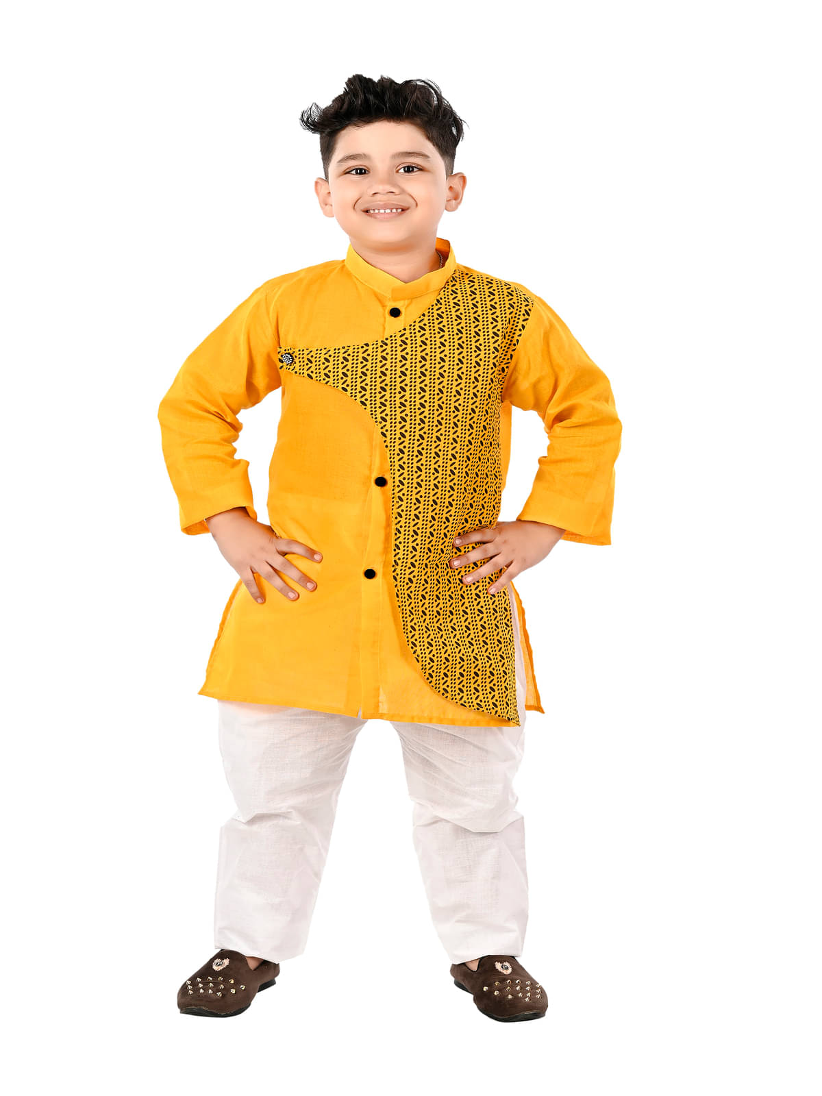 s muktar garments Pack of 1 Boys Cotton Blend ( Yellow )     			s muktar garments Pack of 1 Boys Cotton Blend ( Yellow )