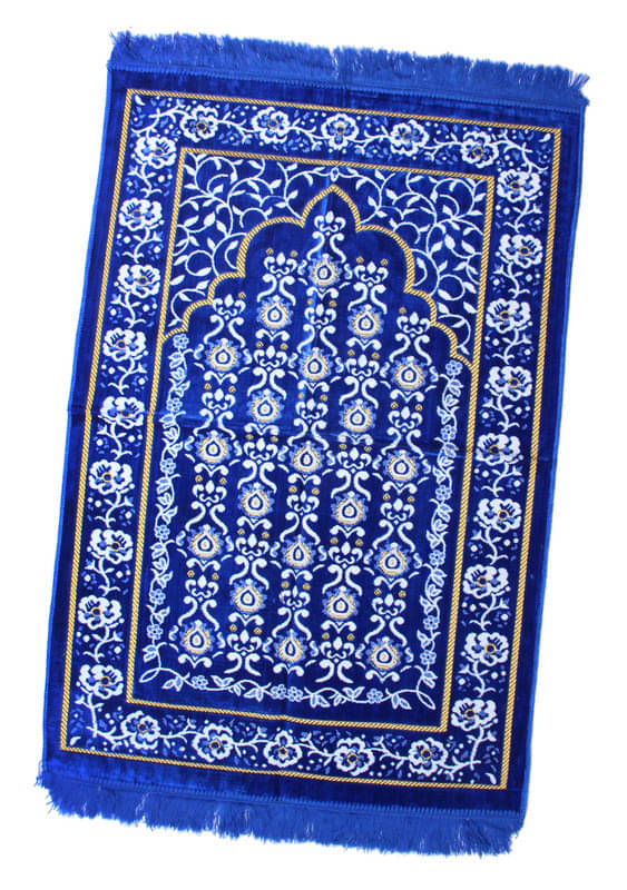 ADIRNY Blue Single Regular Velvet Prayer Mat ( 110 X 70 cm ) ADIRNY Blue Single Regular Velvet Prayer Mat ( 110 X 70 cm )