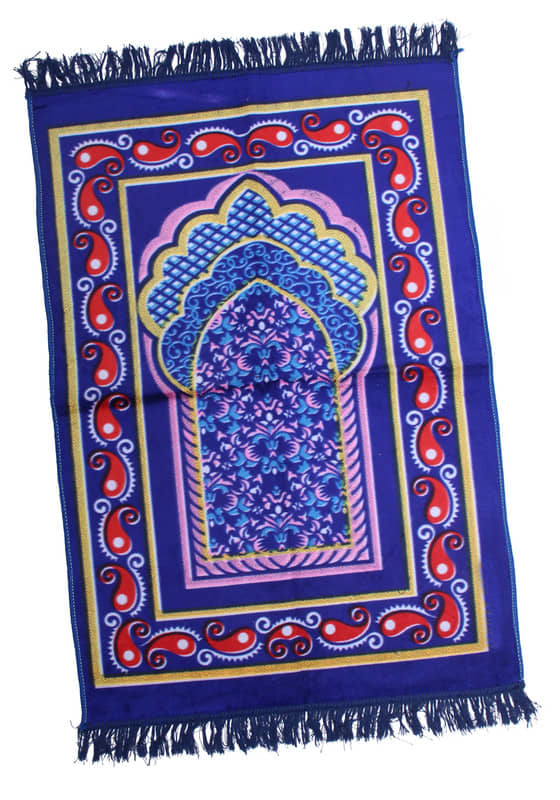 ADIRNY Blue Single Regular Velvet Prayer Mat ( 115 X 75 cm )