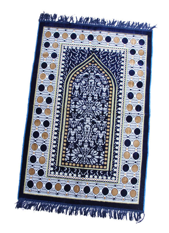 ADIRNY Blue Single Regular Velvet Prayer Mat ( 110 X 70 cm ) ADIRNY Blue Single Regular Velvet Prayer Mat ( 110 X 70 cm )