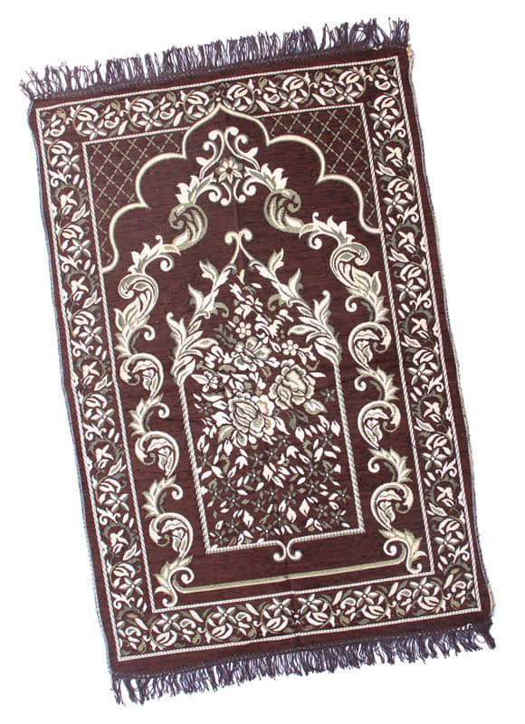 ADIRNY Brown Single Regular Cotton Prayer Mat ( 110 X 70 cm )