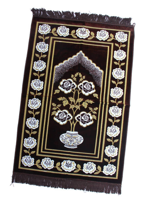    			ADIRNY Brown Single Regular Velvet Prayer Mat ( 110 X 70 cm )
