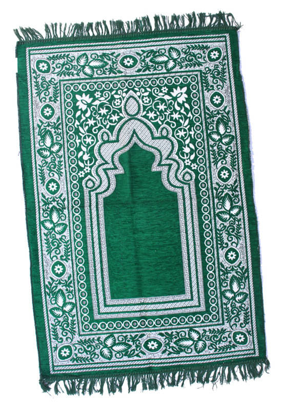     			ADIRNY Green Single Regular Cotton Prayer Mat ( 110 X 70 cm )
