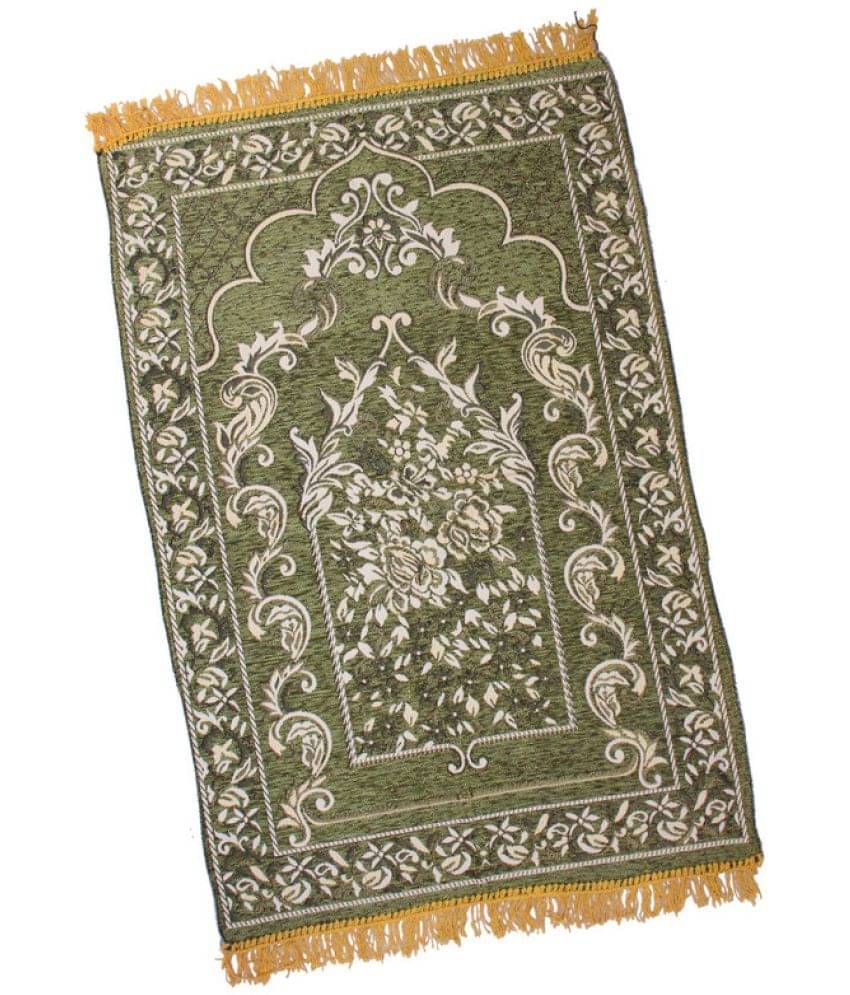     			ADIRNY Green Single Regular Cotton Prayer Mat ( 110 X 70 cm )