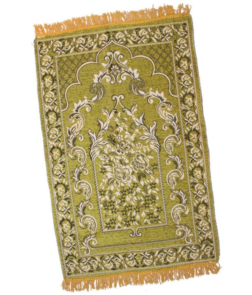ADIRNY Green Single Regular Cotton Prayer Mat ( 110 X 70 cm ) ADIRNY Green Single Regular Cotton Prayer Mat ( 110 X 70 cm )