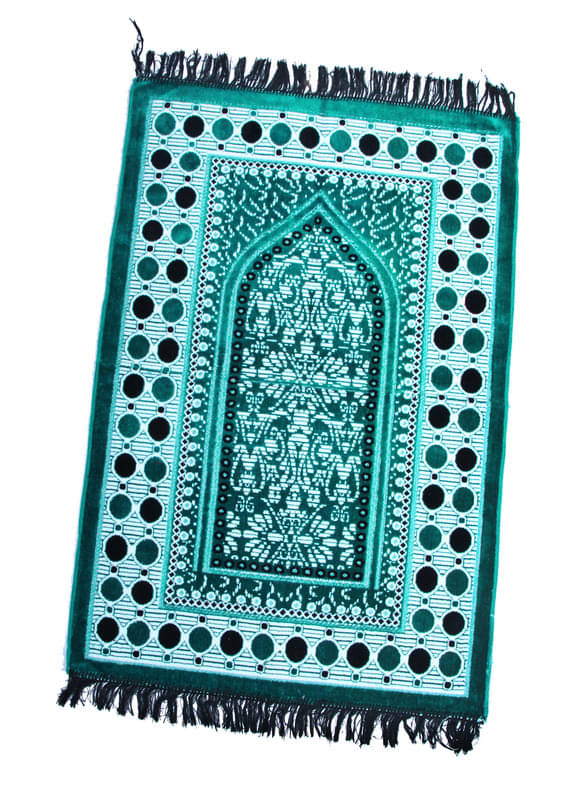     			ADIRNY Green Single Regular Velvet Prayer Mat ( 110 X 70 cm )